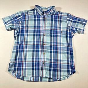 Men’s Columbia Plaid Cotton Short Sleeve Shirt Size XXL​​